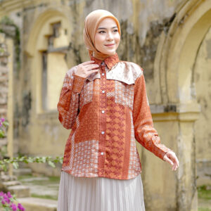 ZAZI - GEMINTANG Blouse Printing Aksen Jaquard