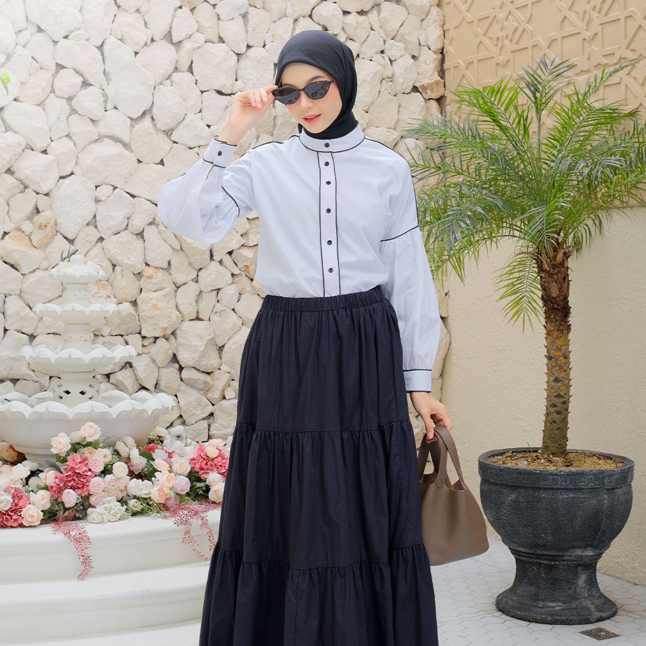 ZAZI - VANIA Blouse Black & White