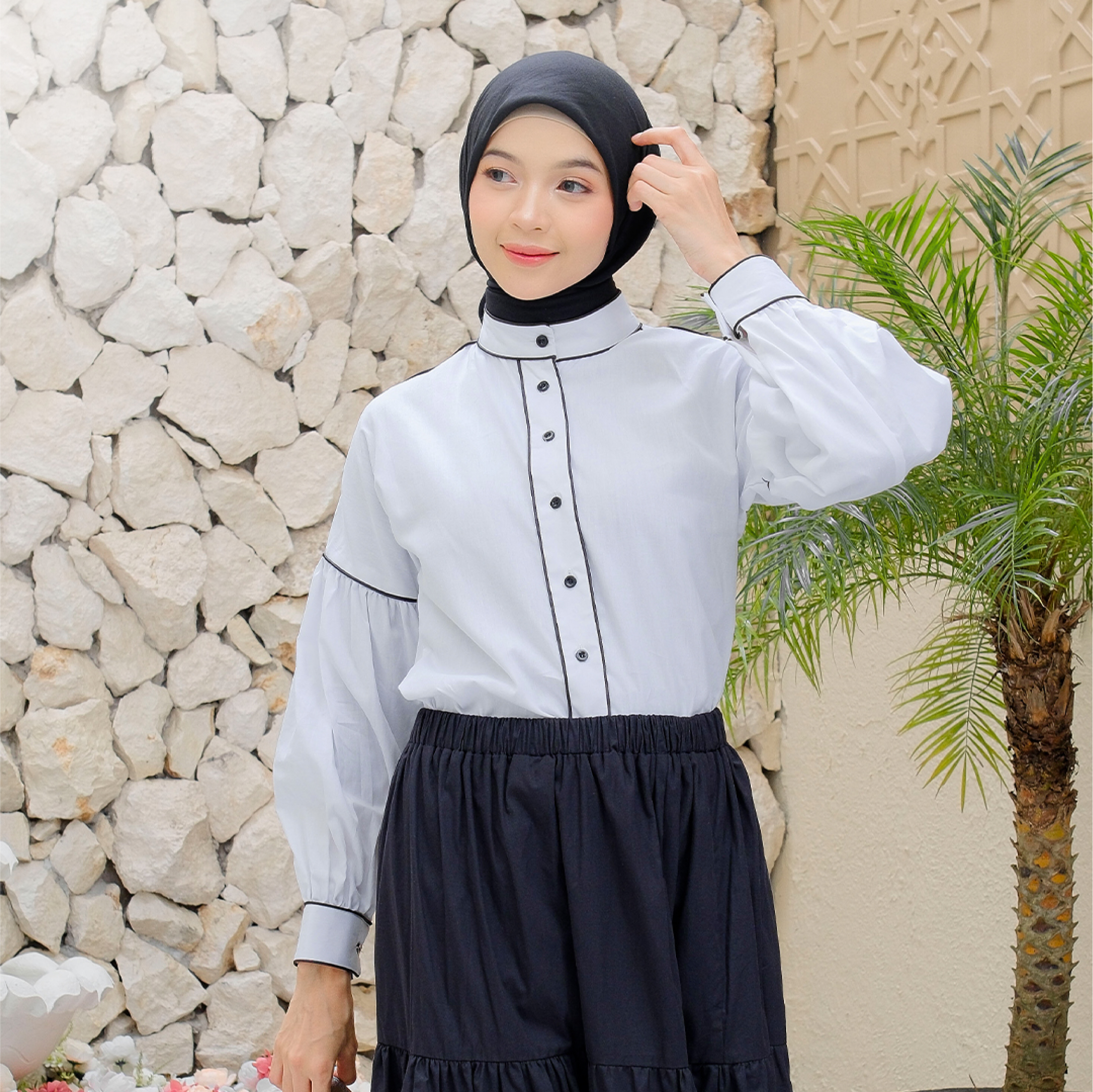 ZAZI - VANIA Blouse Black & White - Image 3