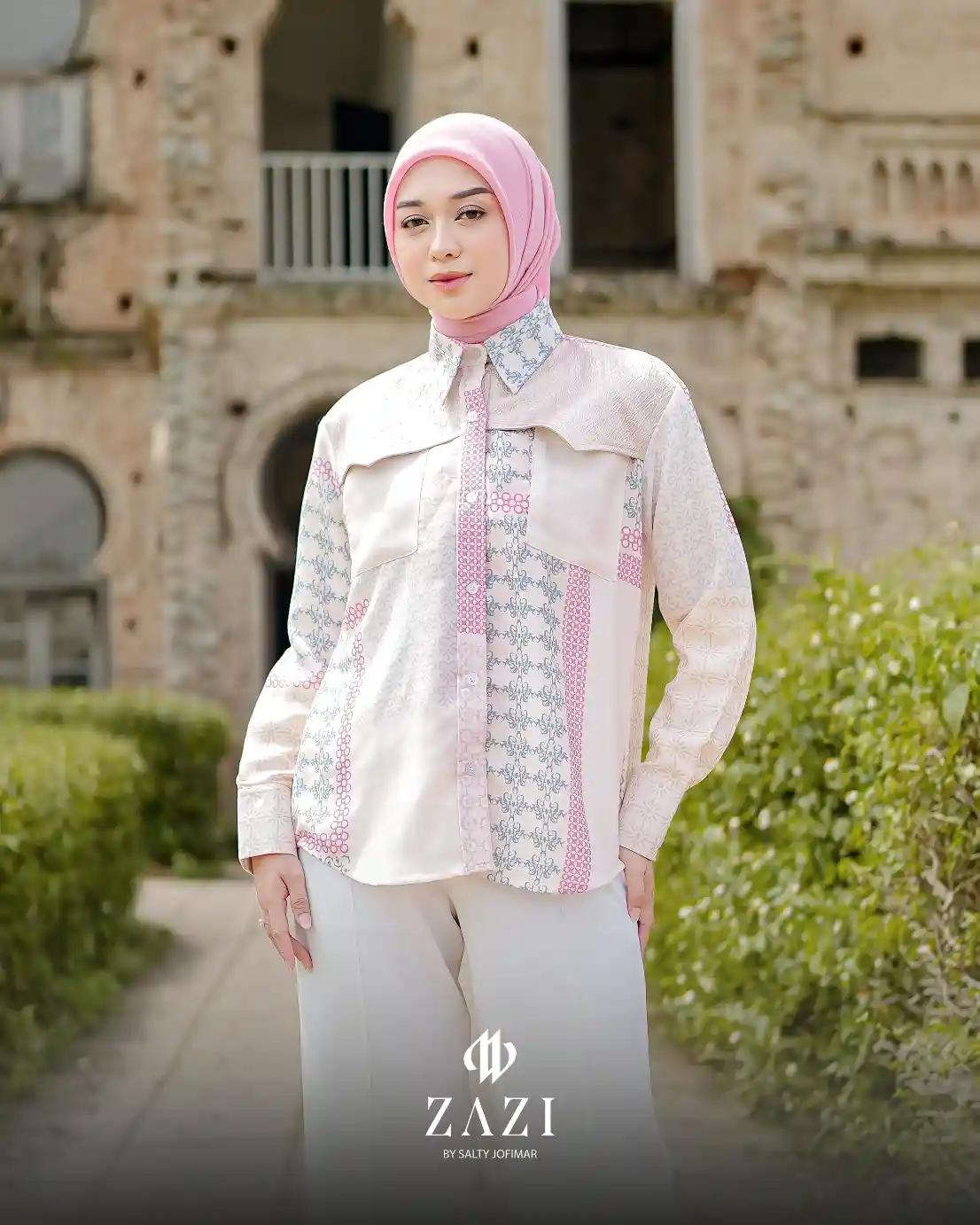 ZAZI - GEMINTANG Blouse Printing Aksen Jaquard - Image 7