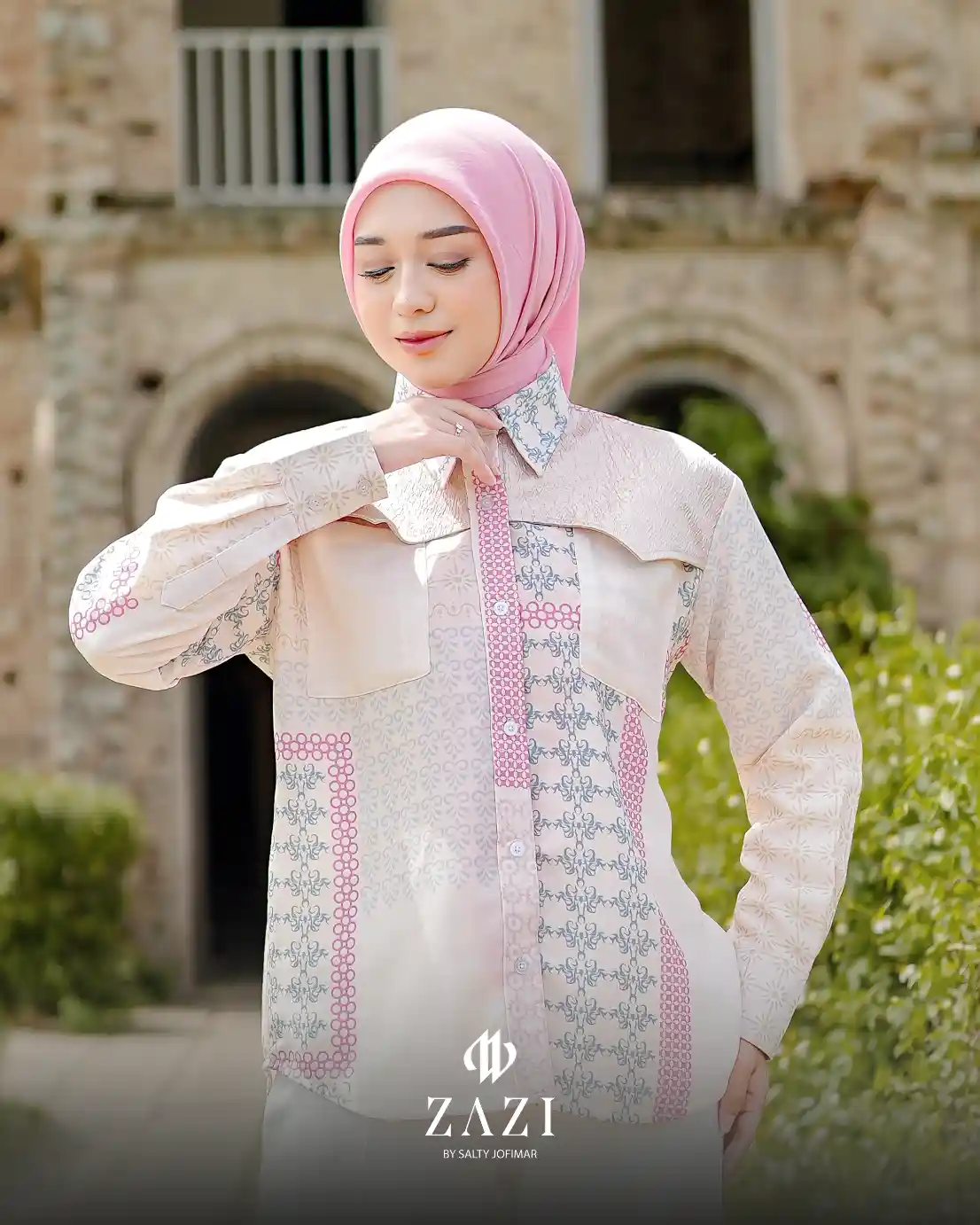 ZAZI - GEMINTANG Blouse Printing Aksen Jaquard - Image 9