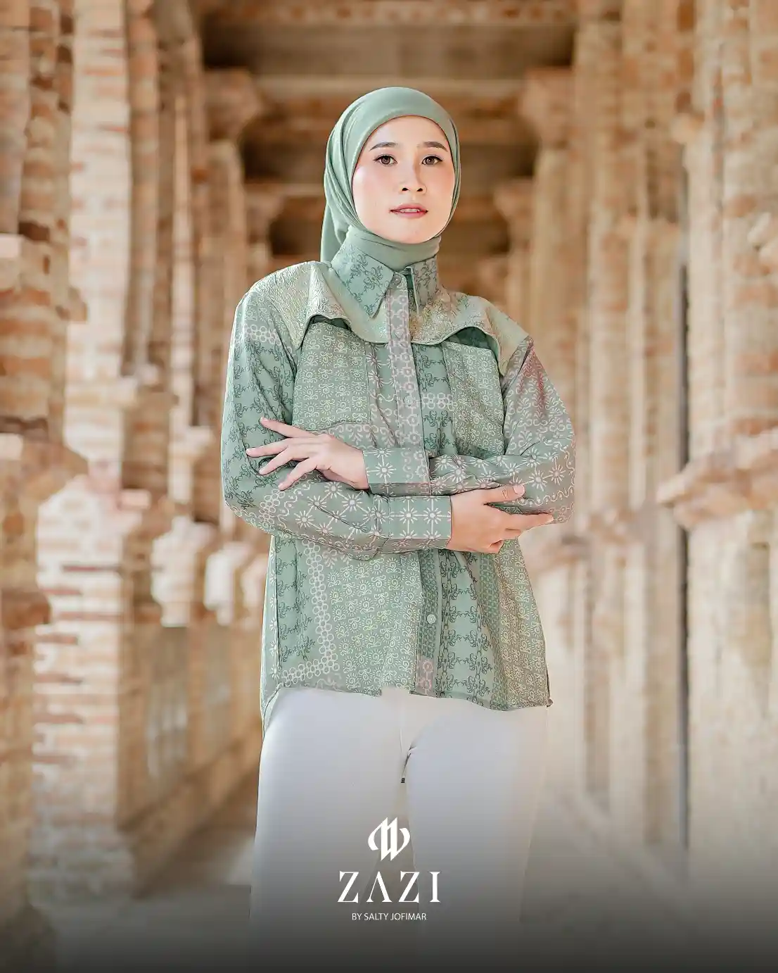 ZAZI - GEMINTANG Blouse Printing Aksen Jaquard - Image 4