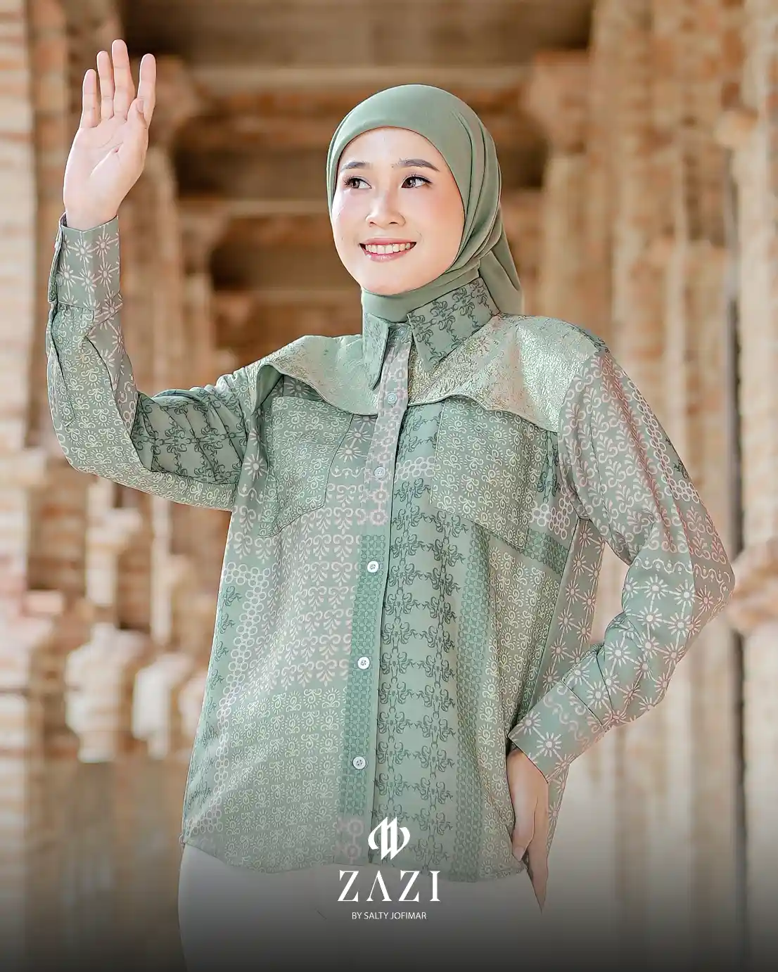 ZAZI - GEMINTANG Blouse Printing Aksen Jaquard - Image 6