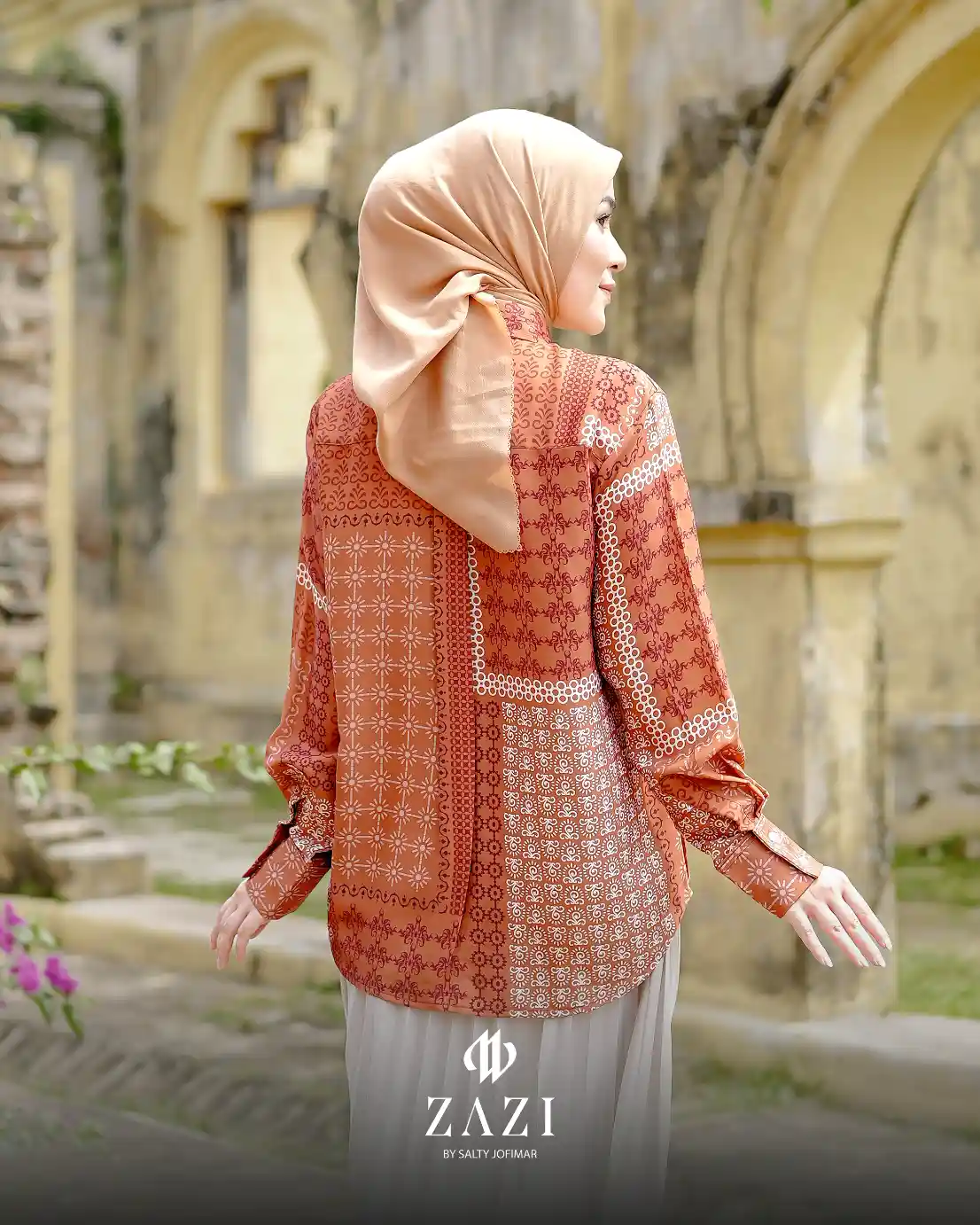 ZAZI - GEMINTANG Blouse Printing Aksen Jaquard - Image 2