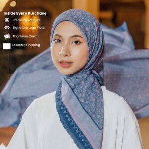 Hijab Voal Premium 115x115 Motif Elegan Segi Empat – Aurelia Noir Series by ODESA