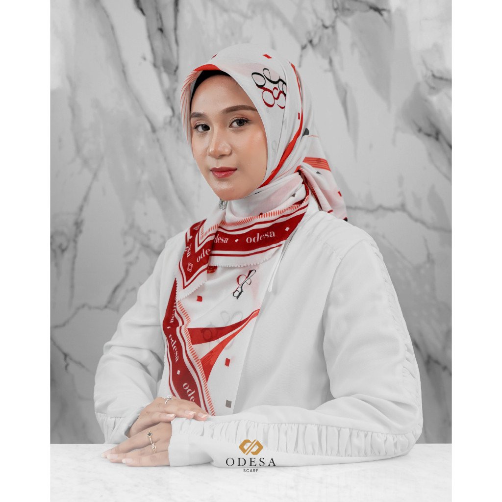 SCARF ODESA - Meraki Scarf Hijab Segi Empat 115x115 cm | Motif Elegan & Nyaman - Image 4
