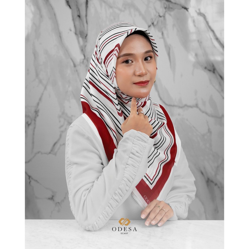SCARF ODESA - Meraki Scarf Hijab Segi Empat 115x115 cm | Motif Elegan & Nyaman - Image 5